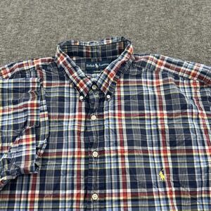 Polo Ralph Lauren Button Down Shirt Mens 3XLT Tall Plaid Check Classic SS *FLAW
